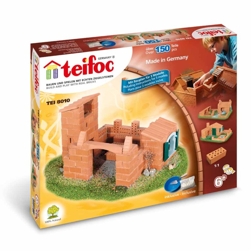 Teifoc TEI958300 Ergänzungsbox Stein mit Loch abgerundet 16 Stück 